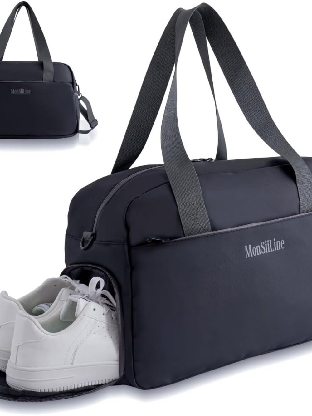 Gym Bag for Women Men with Shoe Compartment, Waterproof Small Duffle Bag for Tra